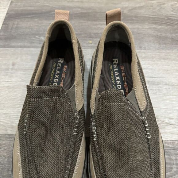 Skechers Superior Milford Sneakers Men's 10 Tan Relaxed Fit Slip-on Casual Shoes - Picture 3 of 10